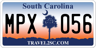 SC license plate MPX056