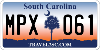 SC license plate MPX061