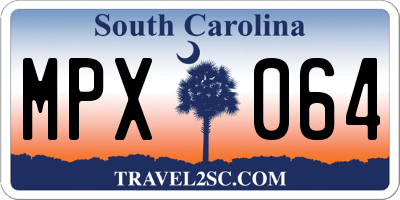 SC license plate MPX064