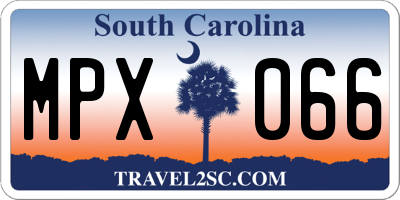 SC license plate MPX066