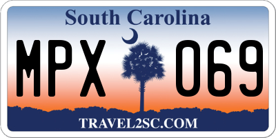 SC license plate MPX069