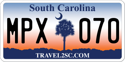 SC license plate MPX070