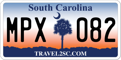 SC license plate MPX082