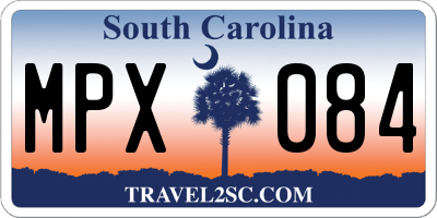 SC license plate MPX084