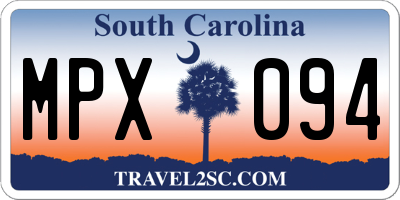 SC license plate MPX094