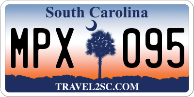 SC license plate MPX095