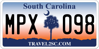 SC license plate MPX098