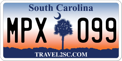 SC license plate MPX099