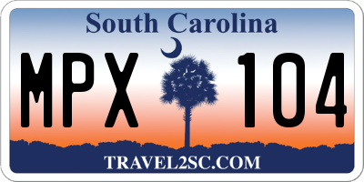 SC license plate MPX104