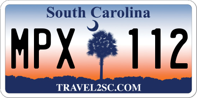 SC license plate MPX112