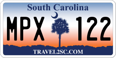 SC license plate MPX122