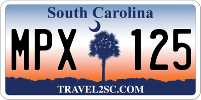 SC license plate MPX125