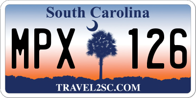 SC license plate MPX126