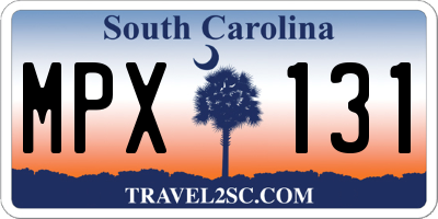 SC license plate MPX131