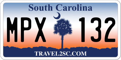 SC license plate MPX132