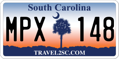 SC license plate MPX148