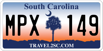 SC license plate MPX149
