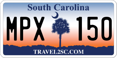 SC license plate MPX150