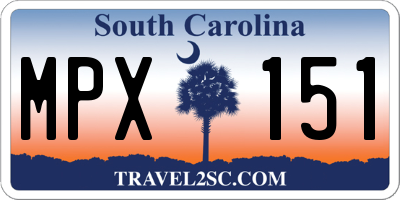SC license plate MPX151