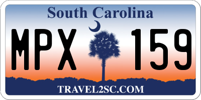 SC license plate MPX159