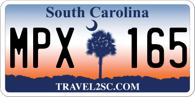 SC license plate MPX165