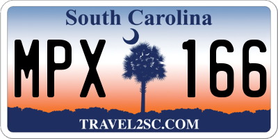 SC license plate MPX166