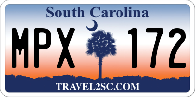 SC license plate MPX172