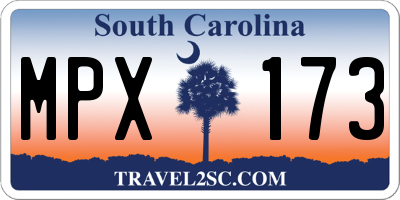 SC license plate MPX173