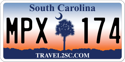 SC license plate MPX174
