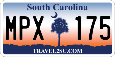 SC license plate MPX175