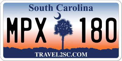 SC license plate MPX180