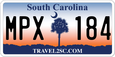 SC license plate MPX184