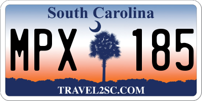 SC license plate MPX185