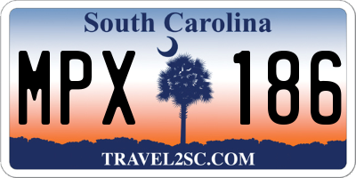 SC license plate MPX186
