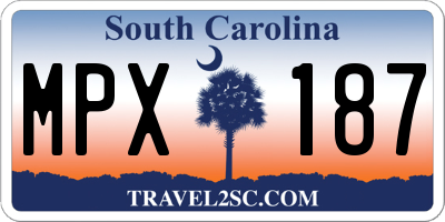 SC license plate MPX187