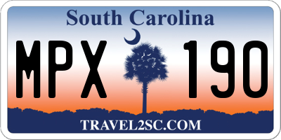 SC license plate MPX190