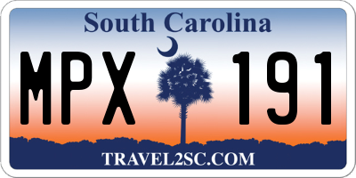 SC license plate MPX191