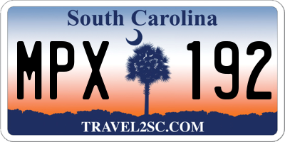 SC license plate MPX192