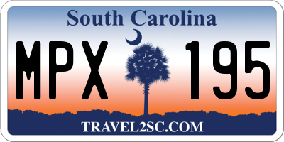 SC license plate MPX195