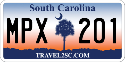 SC license plate MPX201
