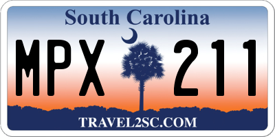 SC license plate MPX211
