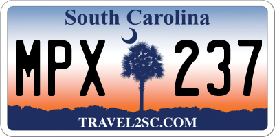 SC license plate MPX237
