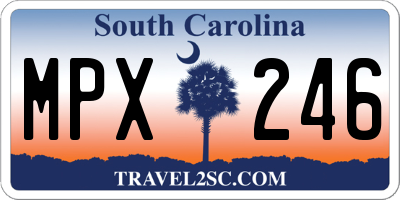 SC license plate MPX246