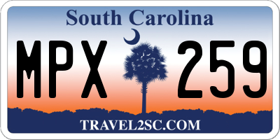 SC license plate MPX259