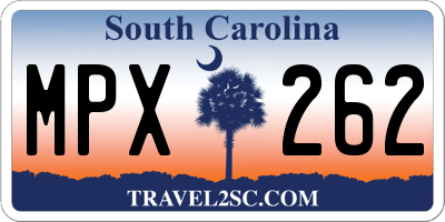 SC license plate MPX262