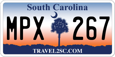 SC license plate MPX267