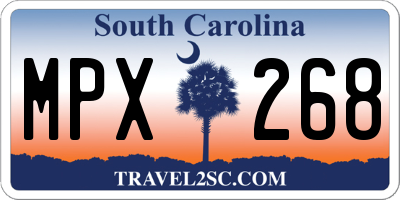 SC license plate MPX268