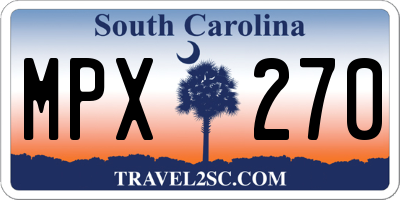 SC license plate MPX270