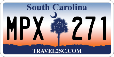 SC license plate MPX271