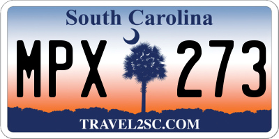 SC license plate MPX273